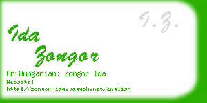 ida zongor business card